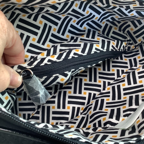 Vera Bradley Classic Quilted Microfiber and Patent Leather Large Black Tote Bag - Picture 11 of 13